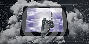 3D Composite image of composite image of robotic arm pointing