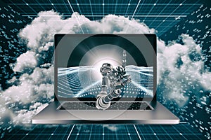 3D Composite image of composite image of robotic hand