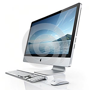 3D computer advertisement isolated on white background