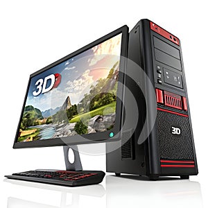 3D Computer Advertisement Isolated on White