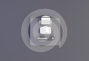 3D computer AI Robot Chatbot Web UIUX. . SOFTWARE ai programming algorithms. 3D rendering illustration