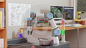 3D computer Generated image: COBOT and AGV in LAB