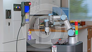 3D computer Generated image: COBOT and AGV in LAB