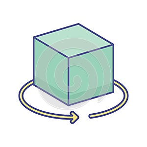 3d computer graphics  Flat inside vector icon which can easily modify or edit