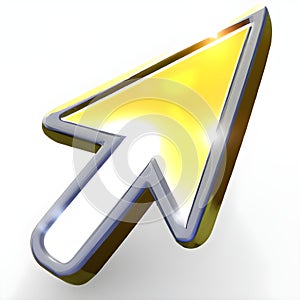 3d computer mouse cursor. arrow icon. Generative AI.