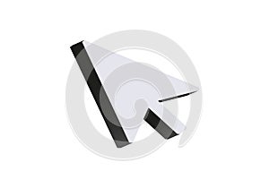 3d computer mouse cursor icon pointing upward