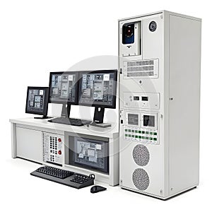 3D Computer Security System Isolated on White photo