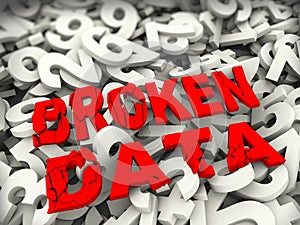 3d concept of broken data