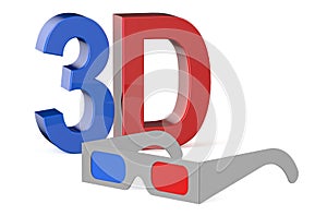 3D concept with glasses