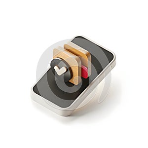 3d confirmation icon on smartphone checkmark