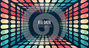 3d connection structure. Data array visual concept. Big data connection complex