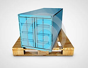 3d conteiner on a silver background