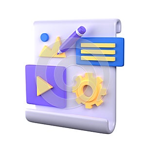 3D Content Management Illustration