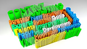3D CONTENT MARKETING word cloud