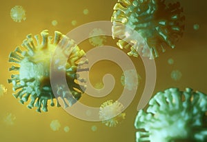 3d coronavirus Chinese covid-19 superbug microscopic bacterial infection representation photo