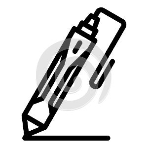 3d crafting pen icon, outline style
