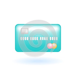 3D Credit Card Debit Card Payment Icon. Marketing Online Shopping Concept. Glossy Glass Plastic Pastel Color. Cute Realistic