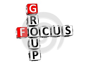 3D Crossword Group Focus on white background