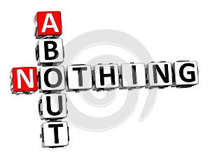 3D Crossword About Nothing on white background