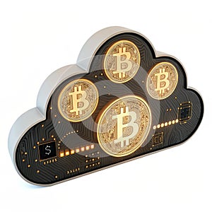 Crypto cloud 3D illustration