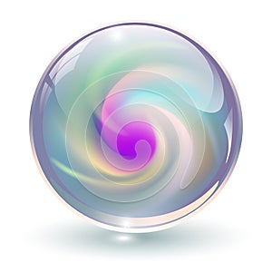 3D crystal, glass sphere photo