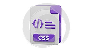 3D CSS File Icon with Code Symbols