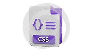 3D CSS File Icon with Code Symbols