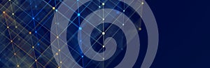 3D cube structure with connected dots and lines. Wireframe construct. Technological concept of background. 3d