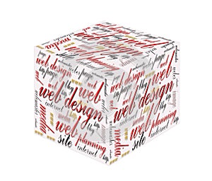 3d cube with web design concept photo