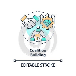 2D customizable coalition building icon concept photo