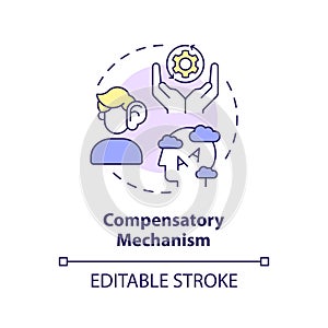 2D customizable line icon compensatory mechanism concept photo