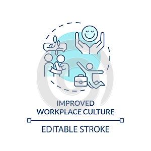 2D customizable line icon improved workplace culture concept