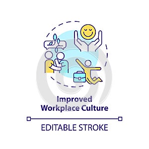 2D customizable line icon improved workplace culture concept