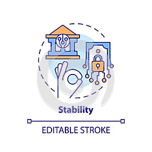 2D customizable stability line icon concept
