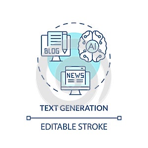 2D customizable text generation line icon concept