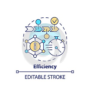 2D customizable thin line icon efficiency concept