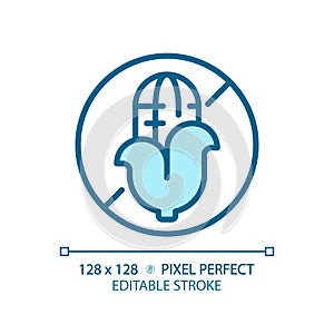 2D customizable thin linear blue corn free icon