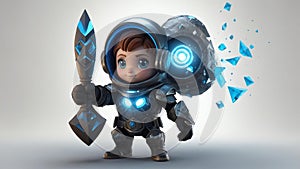 3d cute elementalist isolated in white ai generated