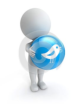 3d cute people- tweet button