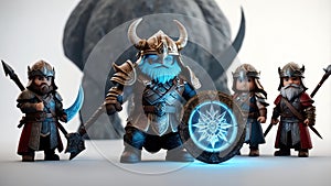 3d cute runemaster isolated in white ai generated