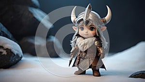 3d cute runemaster isolated in white ai generated