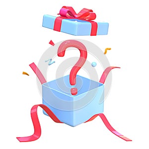 3d Cute Surprise Gift Box With Falling Confetti