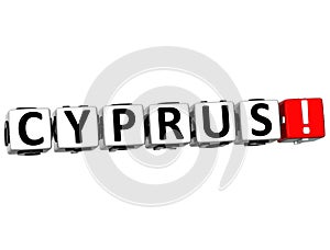 3D Cyprus Button Click Here Block Text