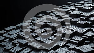 3d dark abstract rectangular shapes geometric pattern background