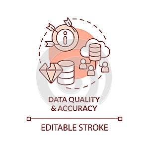 2D data quality and accuracy concept linear icon