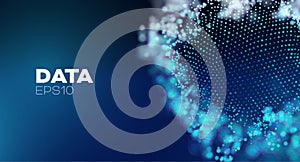 3D data sphere .Artificial intelligence abstract vector background. Global network