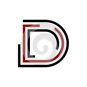 D, DDD, CCD, DCC initials geometric network line and digital data logo