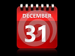 3d 31 december calendar photo
