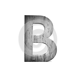 3D decorative concrete Alphabet, capital letter B.