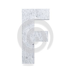 3D decorative concrete Alphabet, capital letter F.